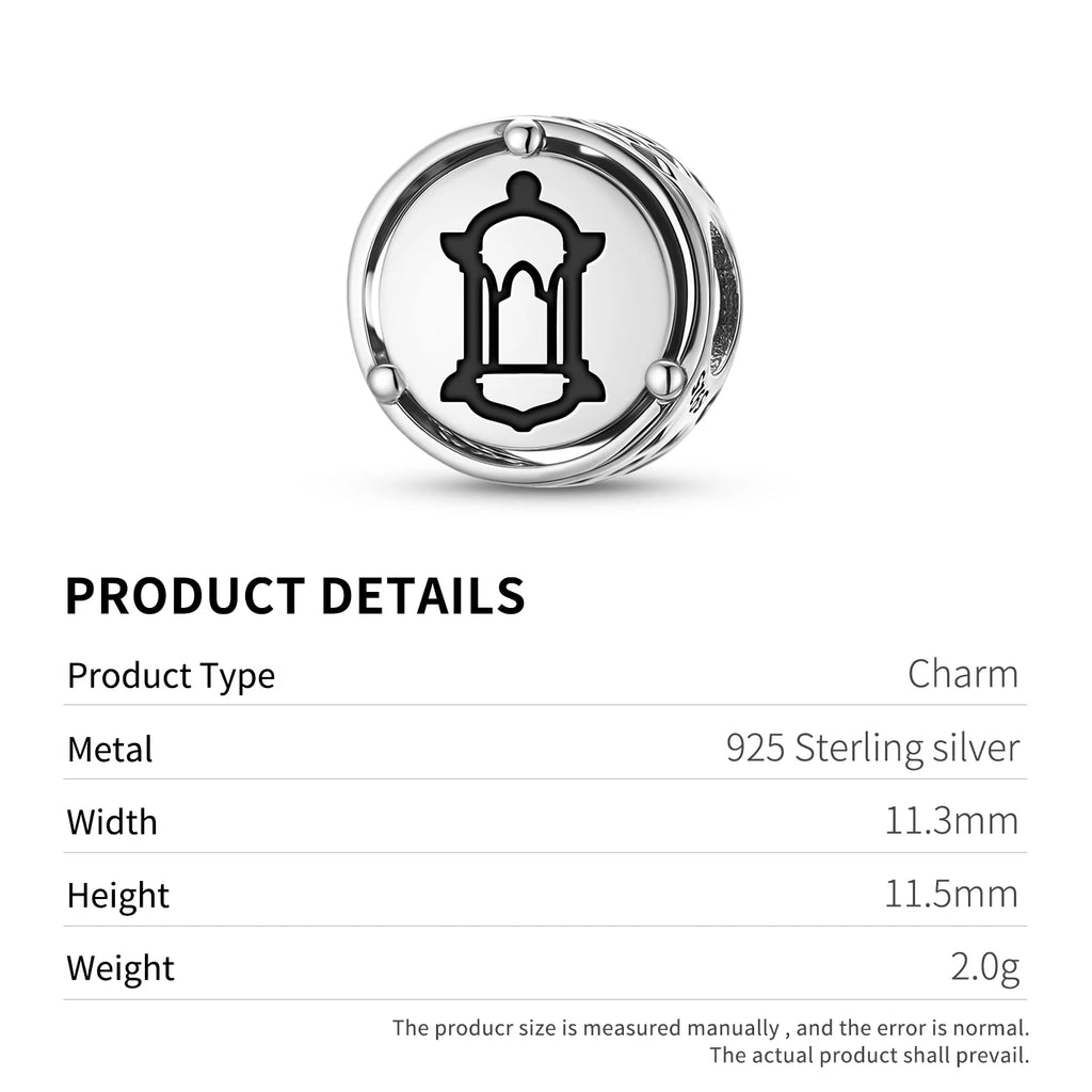 Islam Islamic lantern 925 Sterling Silver Symbol Charm Fit Original Bracelet Diy Jewelry Accessories Family Bead