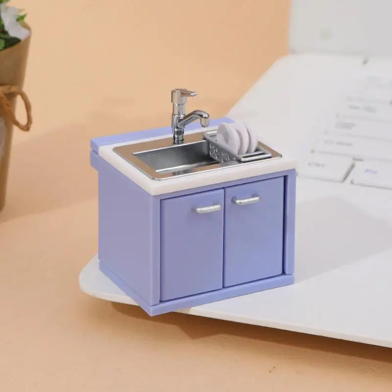 1 Set Dollhouse Miniature Simulation Kitchen Utensils Gas Stove Model Kitchen Accessories For Doll House Decor Pretend Play Toys