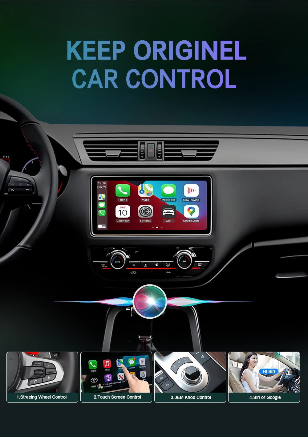Kompakter Kabelloser CarPlay Android Auto USB-Adapter, Kabelgebunden zu Kabellos Upgrade, Einfache Installation, Automatische Verbindung, Kompatibel mit 98% aller Autos