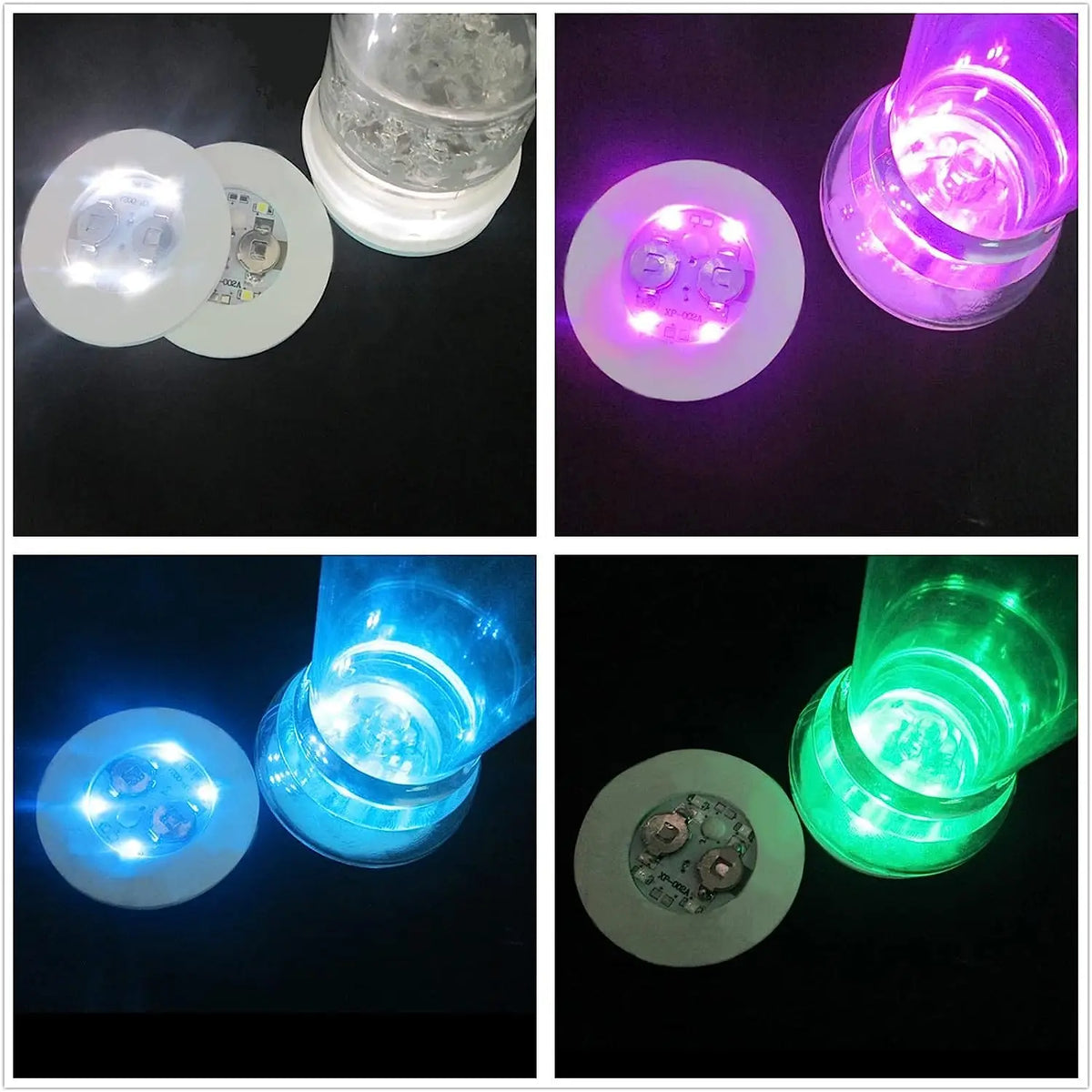 100Pcs LED Tableware Mat Cup  Luminous Sticker Colorful Flashing Bottle Sticker Light-emitting Coaster Stall Bar Light
