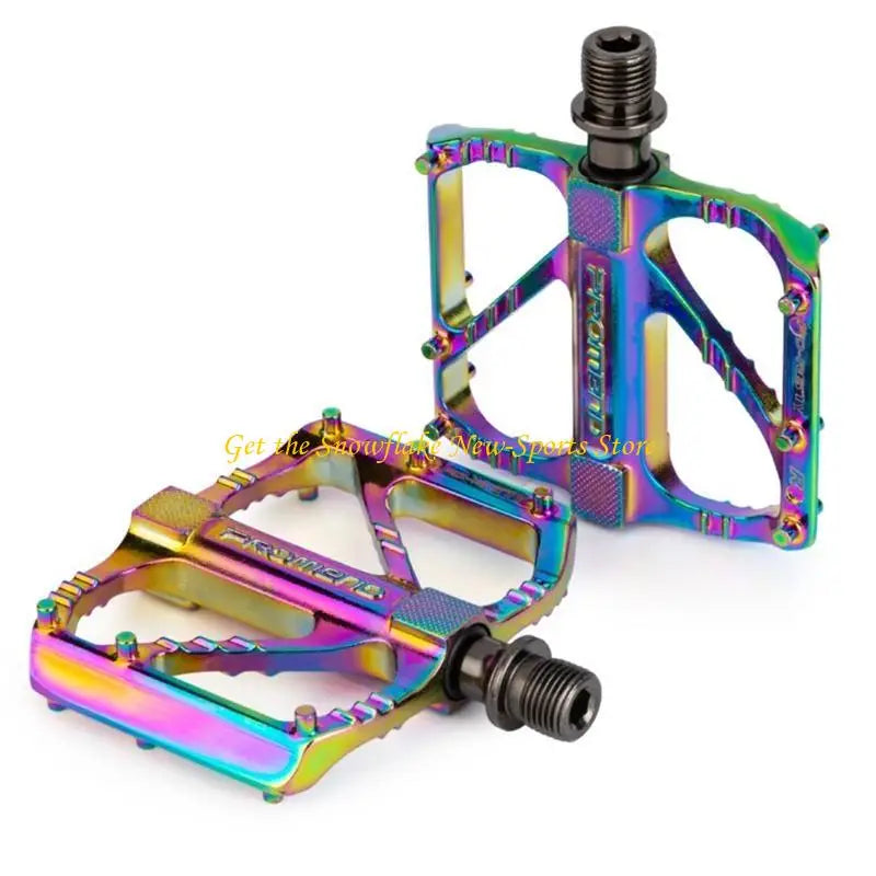 E56D 1 Pair Road Mountain Bike Ultralight Non-slip Flat Pedals Aluminum Alloy 3 Sealed Bearings Pedal for MTB