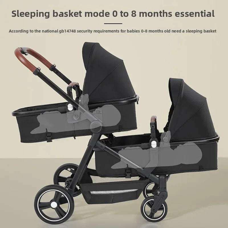 2026 Foldable Multifunctional Twin Stroller Convertible Lightweight Baby Bike EU Shipping