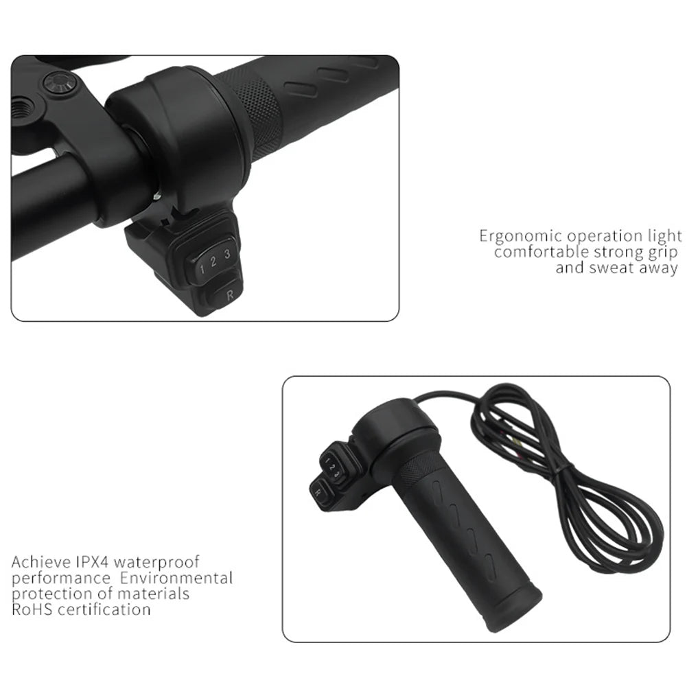 1Pair 3 Speed EBikeTwist-Speed Throttle Ebike Right/Left Handle Helf Twist-Throttle 24V 36V 48V 72V For Electric Scooter Bicycle