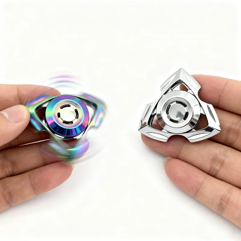Tri Fidget Spinner Metal Hand Spinner with Steel Self-Lubricating Bearing Low Noise High Speed Focus Toy