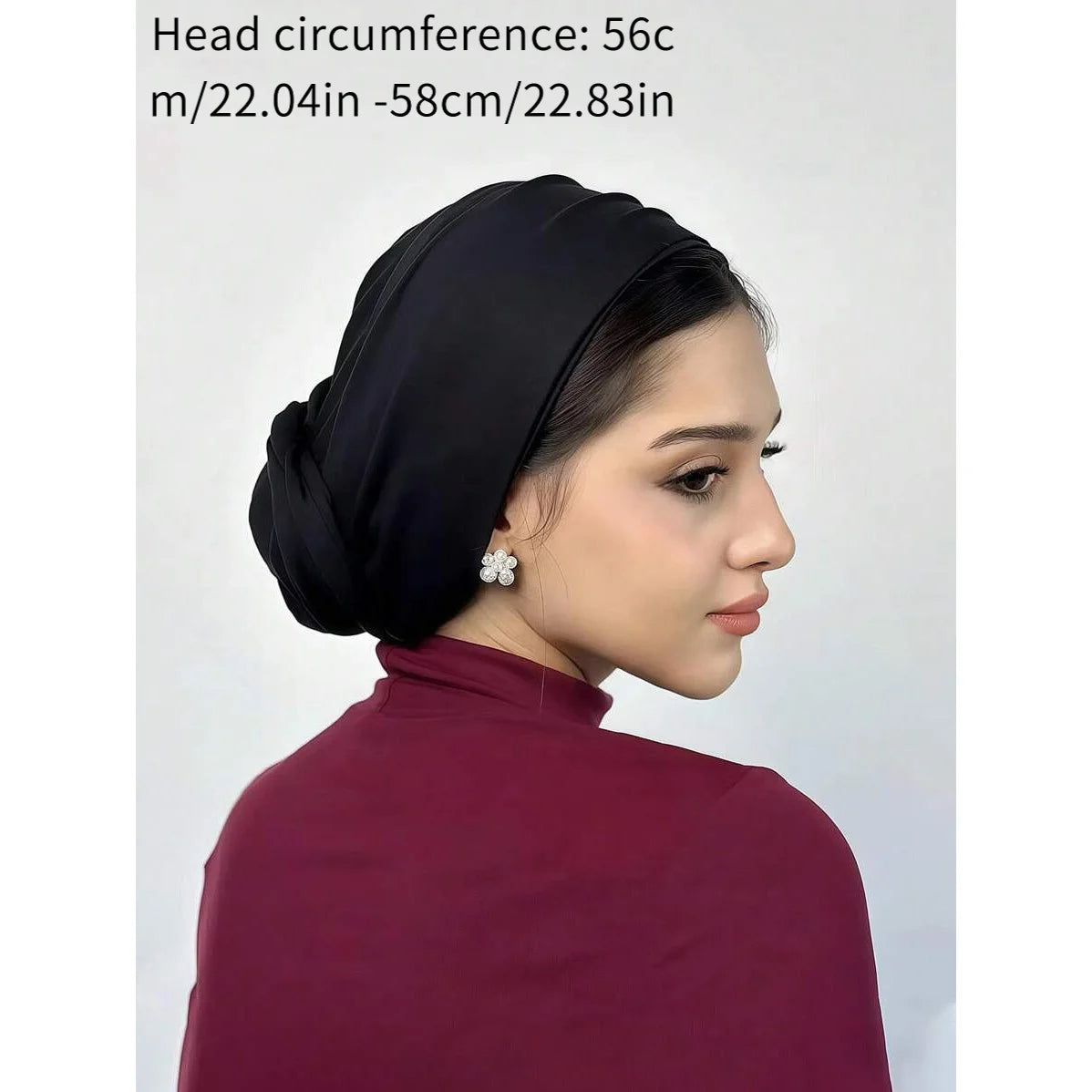 1Pc Islamic Muslim Tie Solid Color Headscarf, Ethnic Retro Style Headscarf, Adjustable Elasticity, Suitable for All Seasons