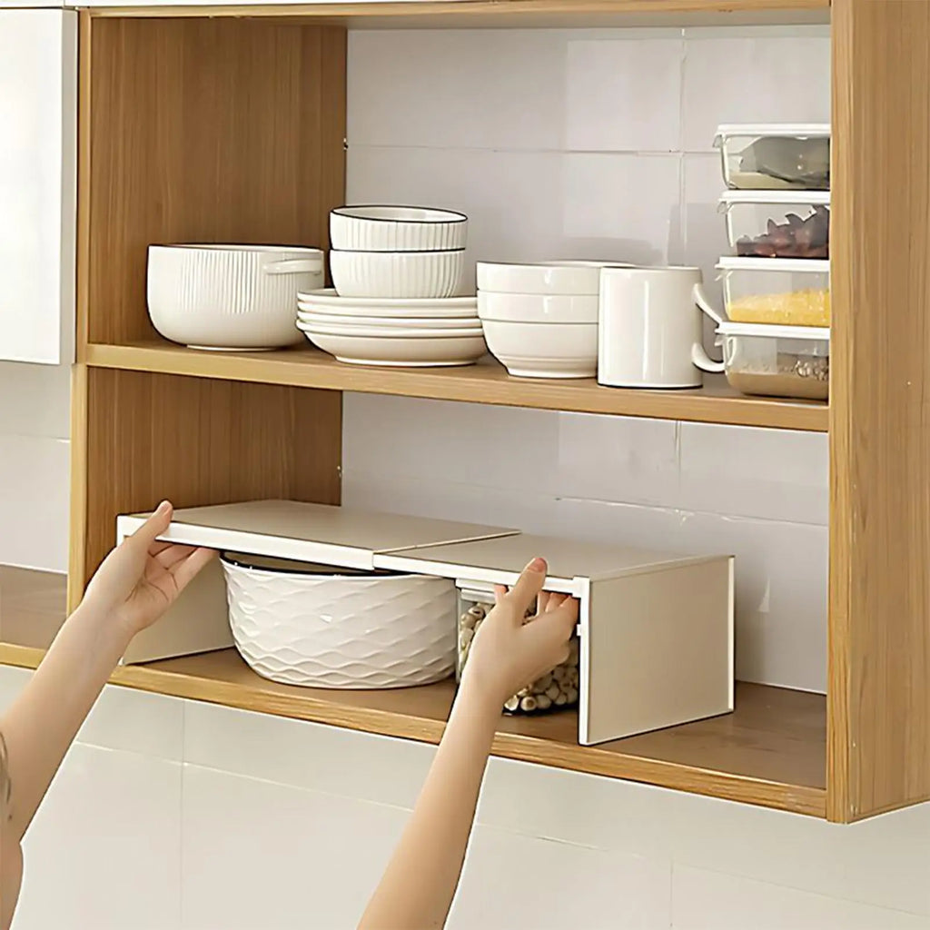 Kitchen Cupboard Organizer Retractable Cabinet Shelf Seasoning Bottle Spices Rack Dish Shelf Kitchen Accessories Storage Rack