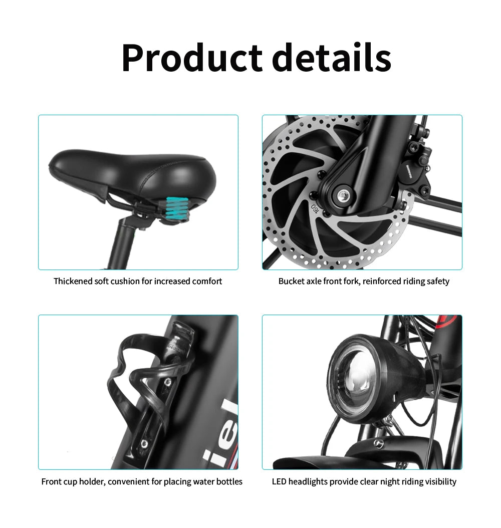 20"Electric Bike 2*1000W Motor 48V 20Ah Removable Battery 50km/h Electric Bicycle for Adults Mountain Bike with Shimano 7-Speed