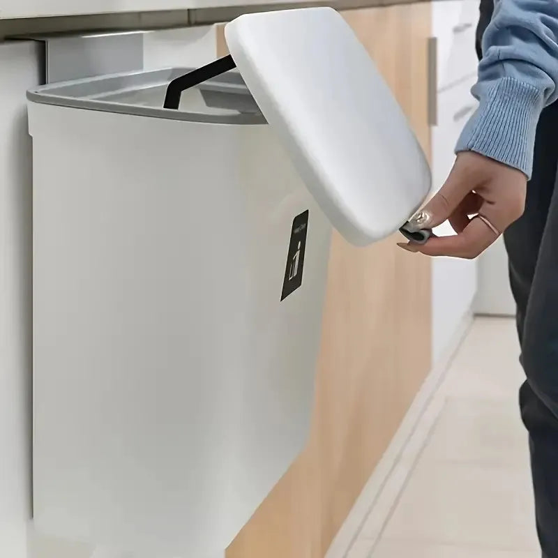 Kitchen Wall Mounted Garbage Bin, Household Storage Box, Flip Sliding Garbage Bin, Suitable For Bedrooms And Bathrooms