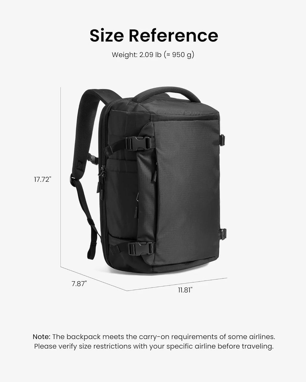 Reiserucksack 28L, Wasserdichter und Leichter Business-Rucksack für Handgepäck, Geeignet für Kurze Geschäftsreisen