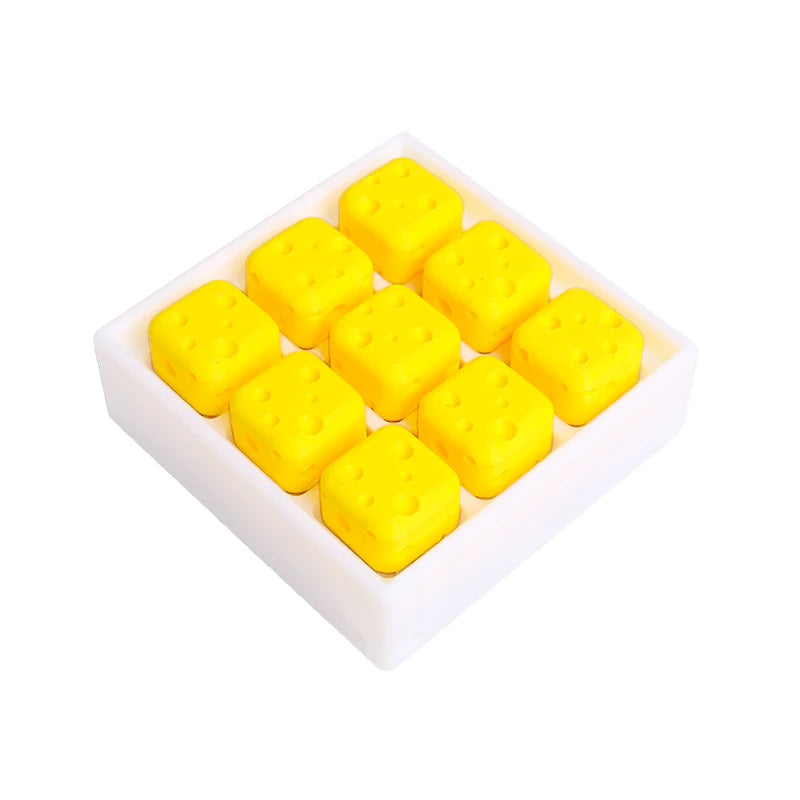 Novelty 9 Keys Fidget Clicker Simulated Tofu Press Buttons ASMR Stress Relief Fidget Toy Anti‑Stress Toy For Party Gift