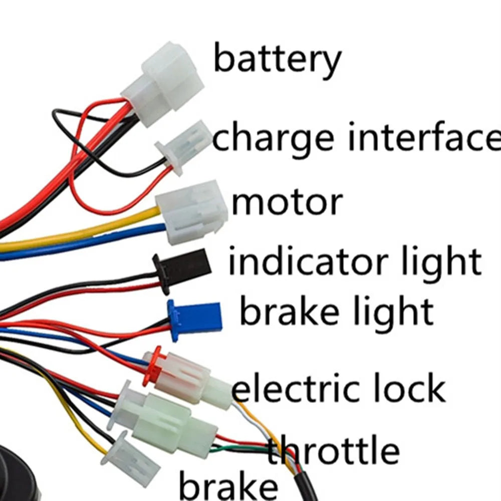 24V 36V 48V 250W 350W 500W 1000W Electric Bike Accessories Motor Brushed Controller Throttle Twist Grip with Reflective Stickers