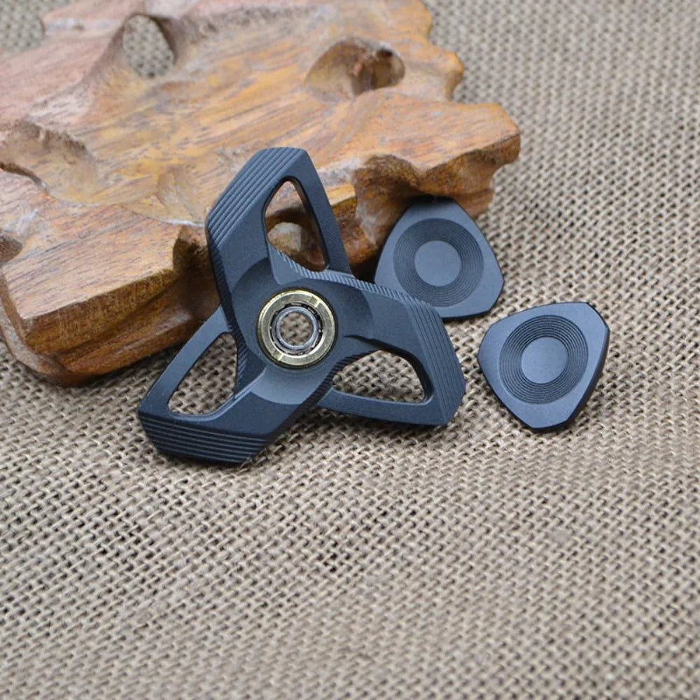 Triangular Fidget Spinner Aerospace Aluminum Sandblasted Precision Compact Portable Durable Adult Stress Relief Finger Toy