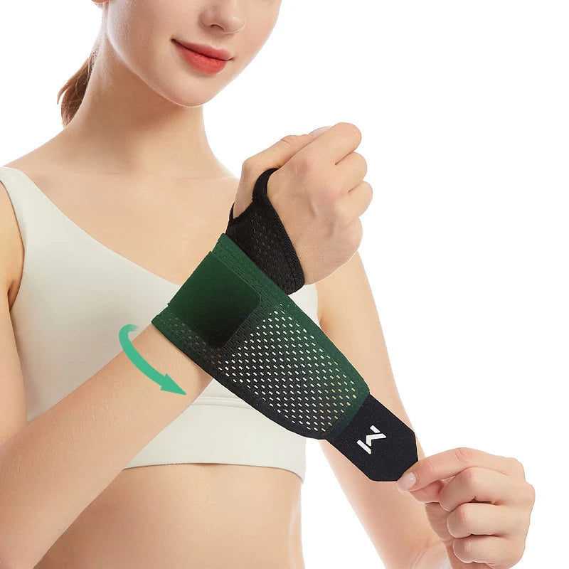 1pc Adjustable Wrist Strap Sports Wrist Support Brace Black Weightlifting Wristband For Men & Women Badminton Tennis Gym