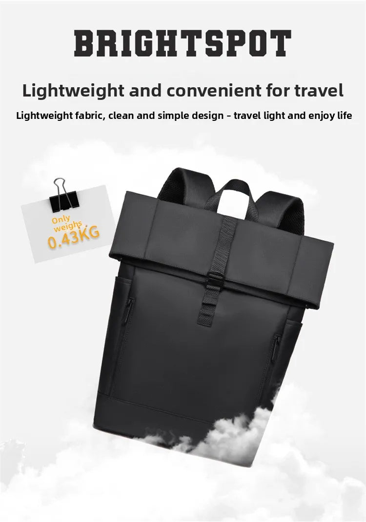 Europa und die Vereinigten Staaten: Neuer Roll-Top-Rucksack für Herren, Business- und Freizeitrucksack mit Rollverschluss.