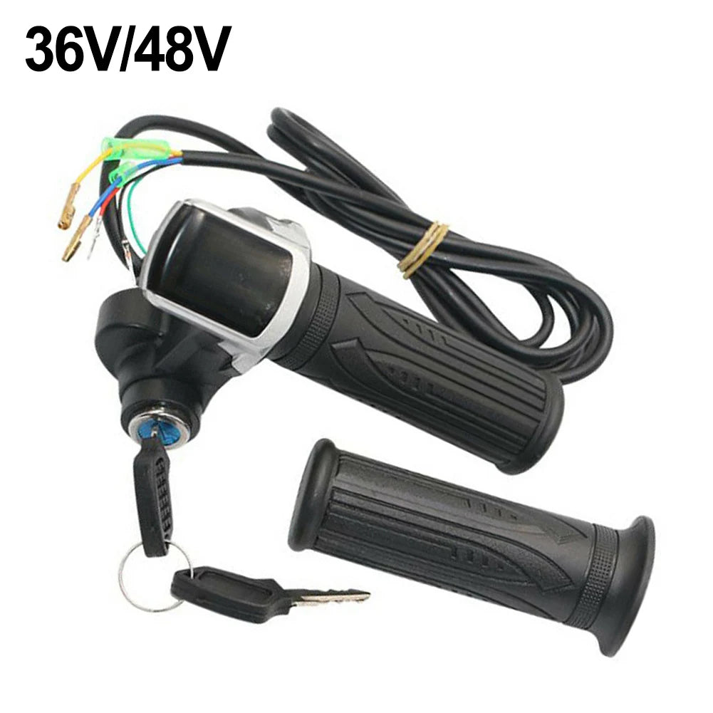 36/48V E-Bike Throttle Accelerator Electric Scooter Grip Handlebar With LED Display Electric Bicycle Accessories
