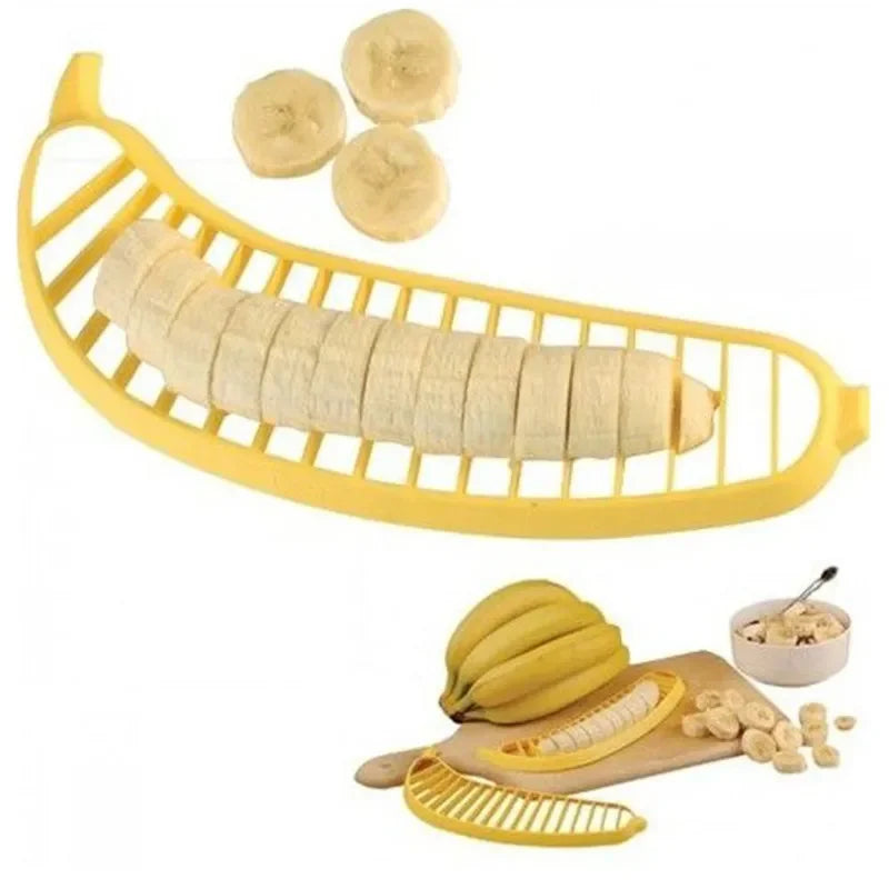 Kitchen Gadgets Plastic Banana Slicer Cutter Fruit Vegetable Tools Salad Maker Banana Chopper  Kitchen Tools Cooking Cut