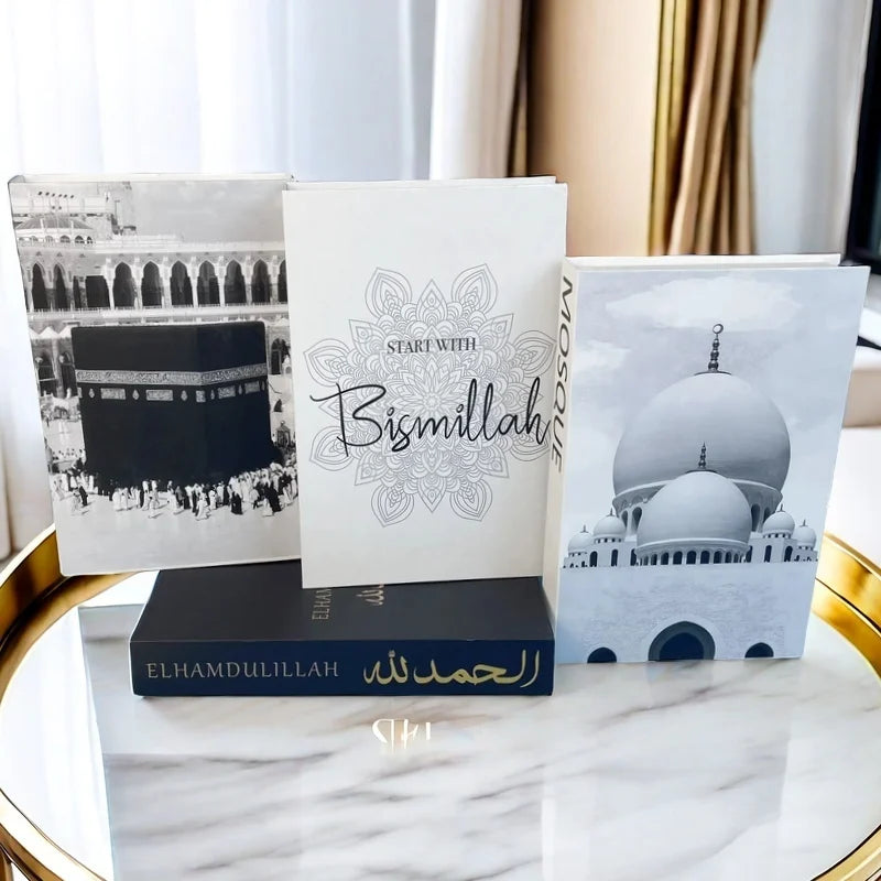 Islamic Mosque Kabaa Luxury Fake Book Home Decor Decorative Books Storage Box Simulation Book Coffee Table Interior Decoration