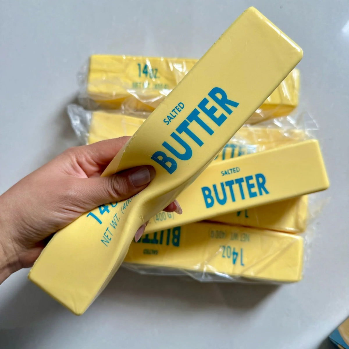 24CM Butter Stick Fidget Toys Squishy Elastic Cheese Stick Funny Decompression Stress Anxiety Relief Squeeze Prank Toy Relax