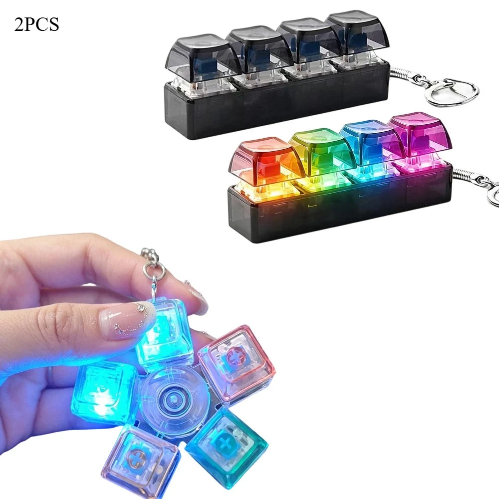 Popular Fidget Keyboard Pop It, Transparent Button Toy Spinning Top Style, Party Gift, Stress Relief for Adults Office Use