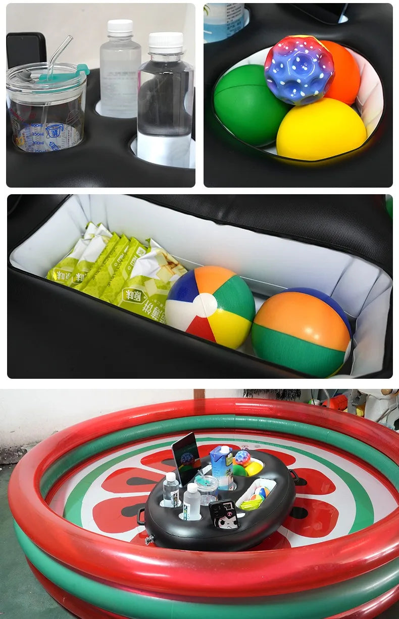 Inflatable Ice Bucket, Food Tray, Multi-Function Beverage Rack, Party Cup Holder, Multi-Function Ice Bar Floating Row