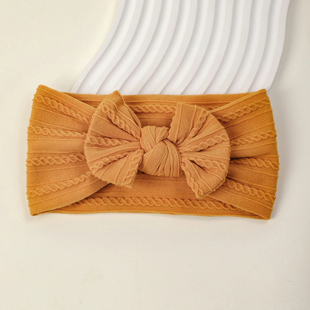 1Pcs Newborn Baby Headband For Girls Elastic Knit Children Turban Baby Bows Soft Nylon Kids Headwear Hair Accessories 32 Colors