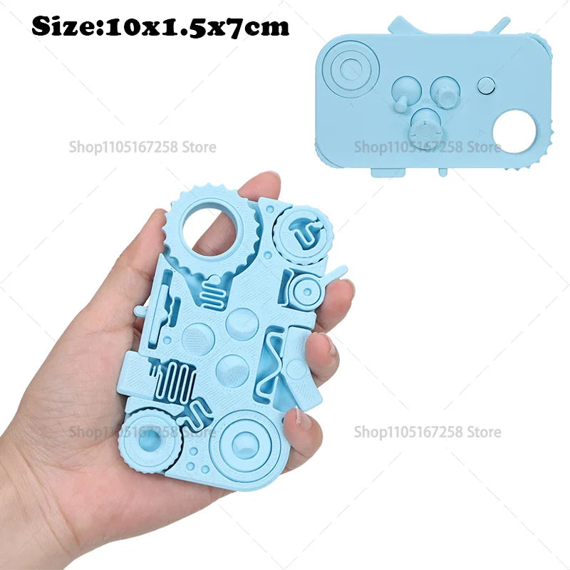 3D Printed 12 -in-1Fidget  Multi-Texture Anxiety Relief Gadget,Desk Fidget Pad for Focus Calm，Stress Relief Gadget for Adults
