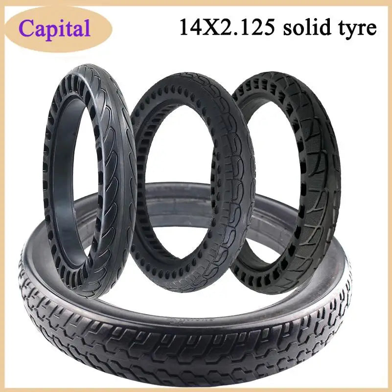 14X2.125  electric vehicle scooter without inflatable explosion-proof solid tire for Folding Electric Bicycle E-bike Accessories