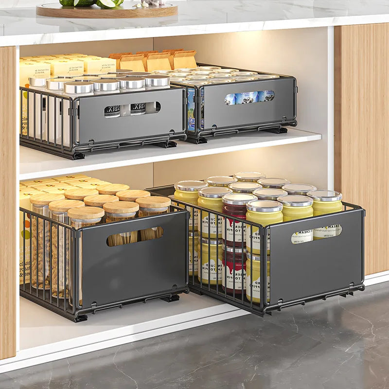 Kitchen Storage Rack Sink Storage Rack Drawer Organizer Suitable for Sink and Countertop Spice Jar Storage Rack Cabinet Rack
