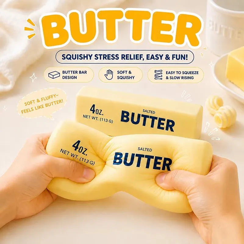 Butter Stick Squishy Squeeze Fidget Toy Sticky Butter Stick Shapeable Slow Rebound Fidget Squeeze Toy Adult Sensory Fidget Toys