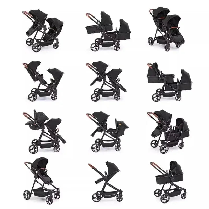 2026 Foldable Multifunctional Twin Stroller Convertible Lightweight Baby Bike EU Shipping