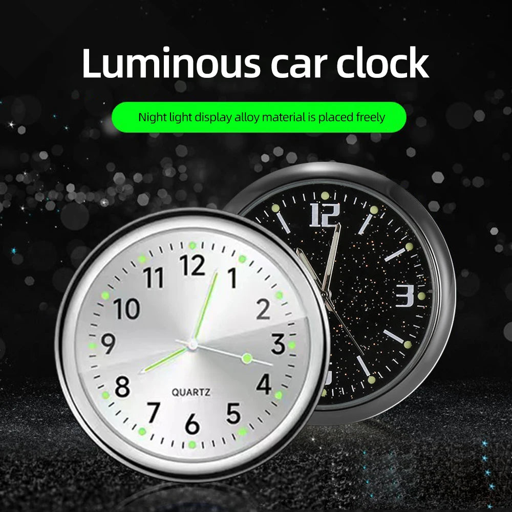 Mini-Autouhr, leuchtend, 5 Farben, Auto-Stick-On-Digitaluhr, Mechanik, Quarz, Motorraduhren, Auto-Ornament, Autozubehör