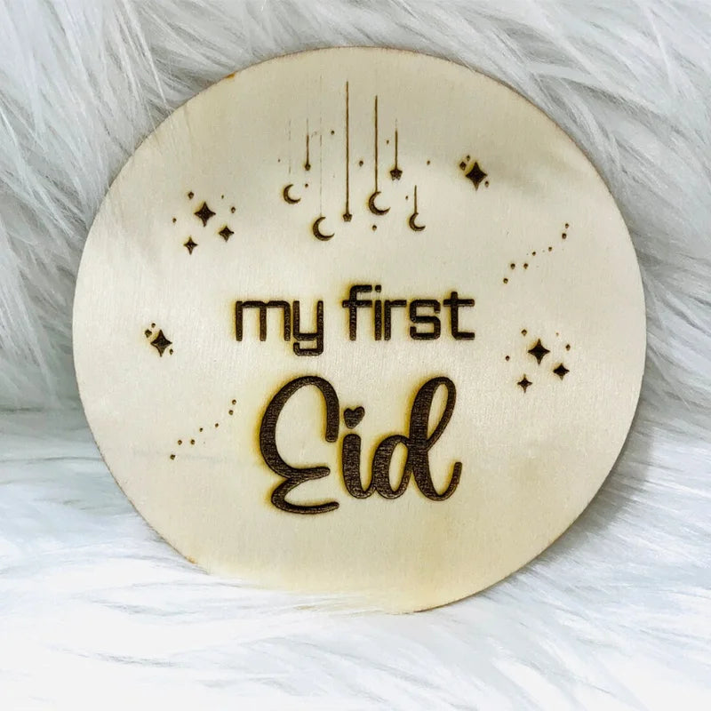 Islamic Muslim Birth Announcement Milestone Salam World First Eid 1st Ramadan Kareem Photo Prop baby boy girl keepsake gift