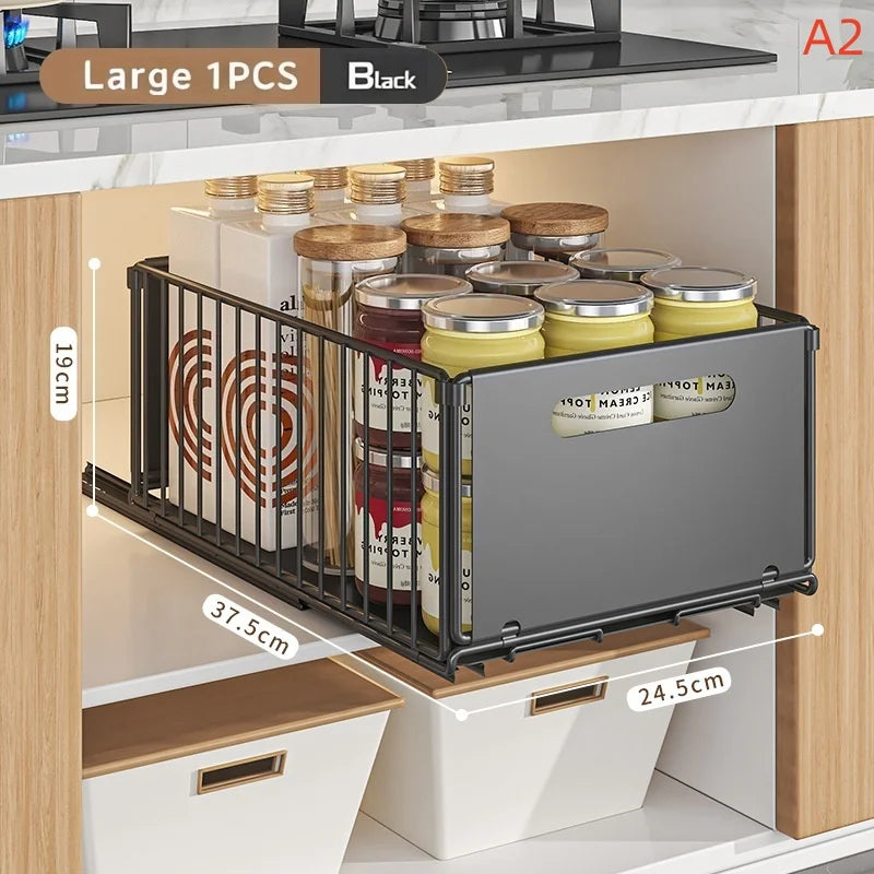 Kitchen Storage Rack Sink Storage Rack Drawer Organizer Suitable for Sink and Countertop Spice Jar Storage Rack Cabinet Rack