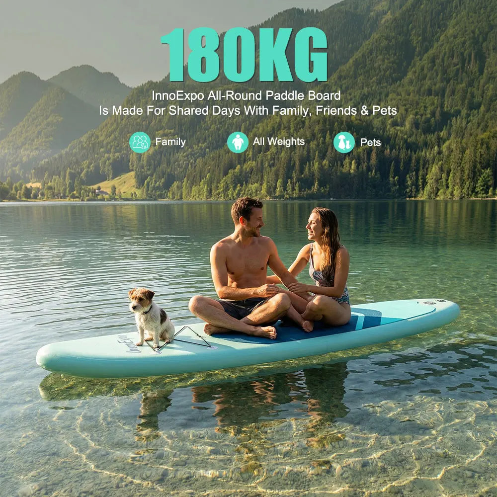 InnoExpo Inflatable Paddling Board Surf Sup Stand Up Paddling Board Non-Slip Water Sport Paddle Board 320*83*15 with Accessories