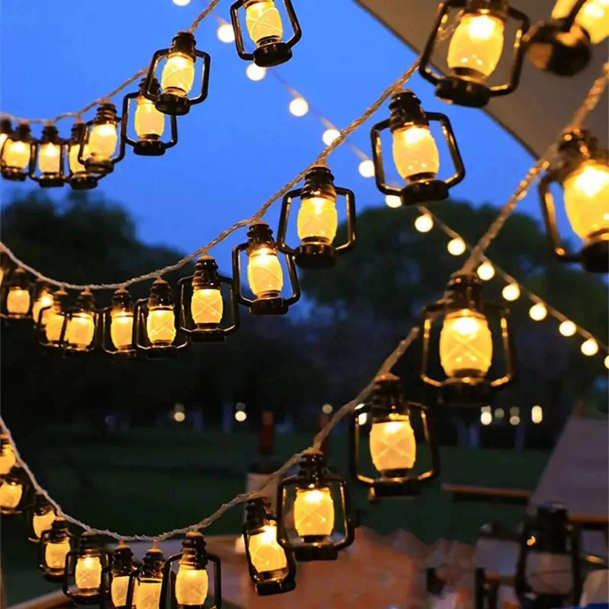 1Pack Battery Powered Lantern String Lights LED Kerosene Bottle RAMADAM String Light For Garden Wedding Holiday Party Decoration