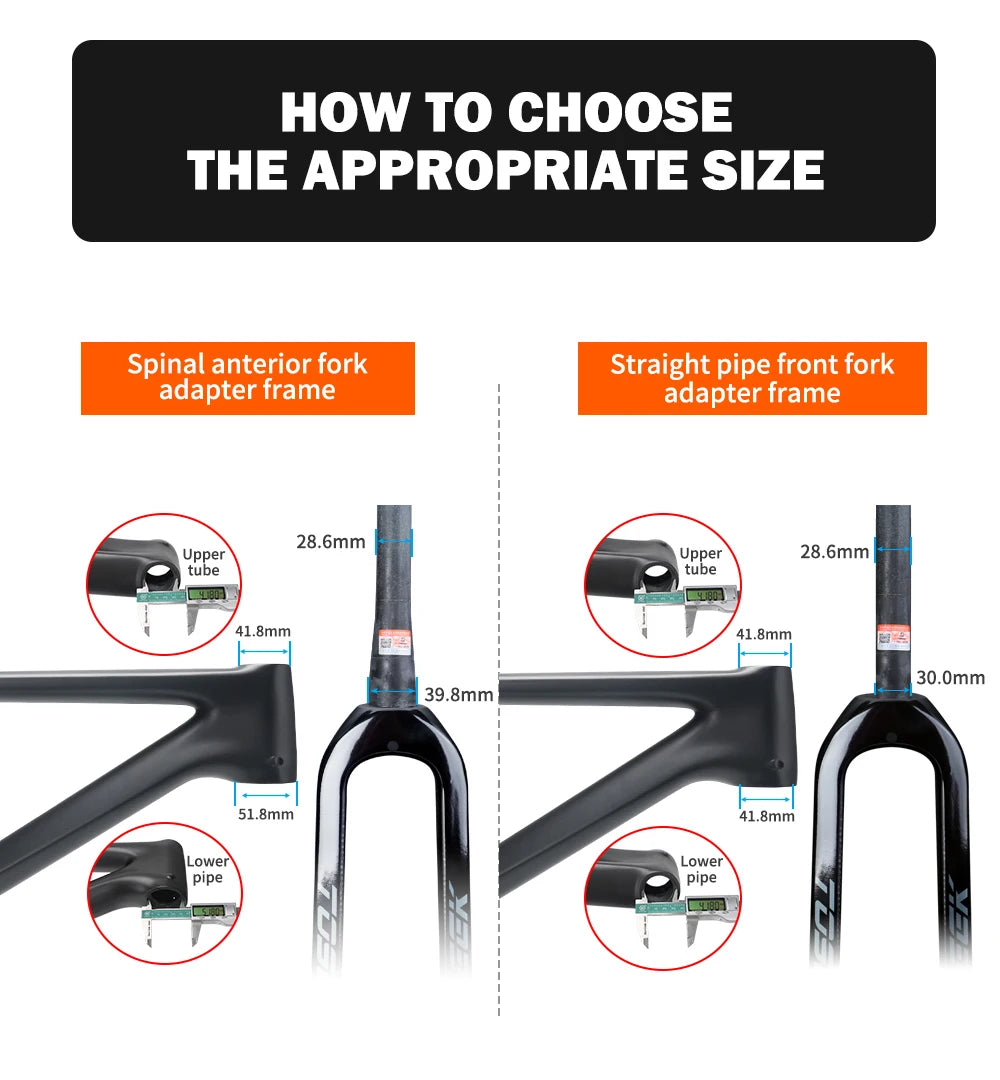 TOSEEK T800 Carbon Fiber Rigid Fork MTB Bike Forks Mountain Bicycle Front Fork 26er 27.5er 29er Steerer Tube 1-1/8" 28.6mm