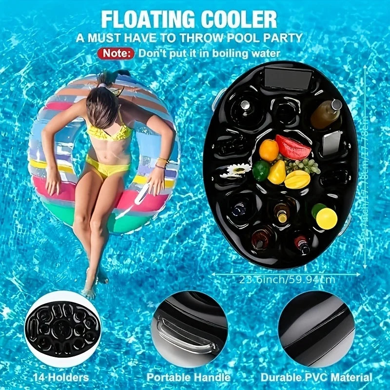 Inflatable Ice Bucket, Food Tray, Multi-Function Beverage Rack, Party Cup Holder, Multi-Function Ice Bar Floating Row