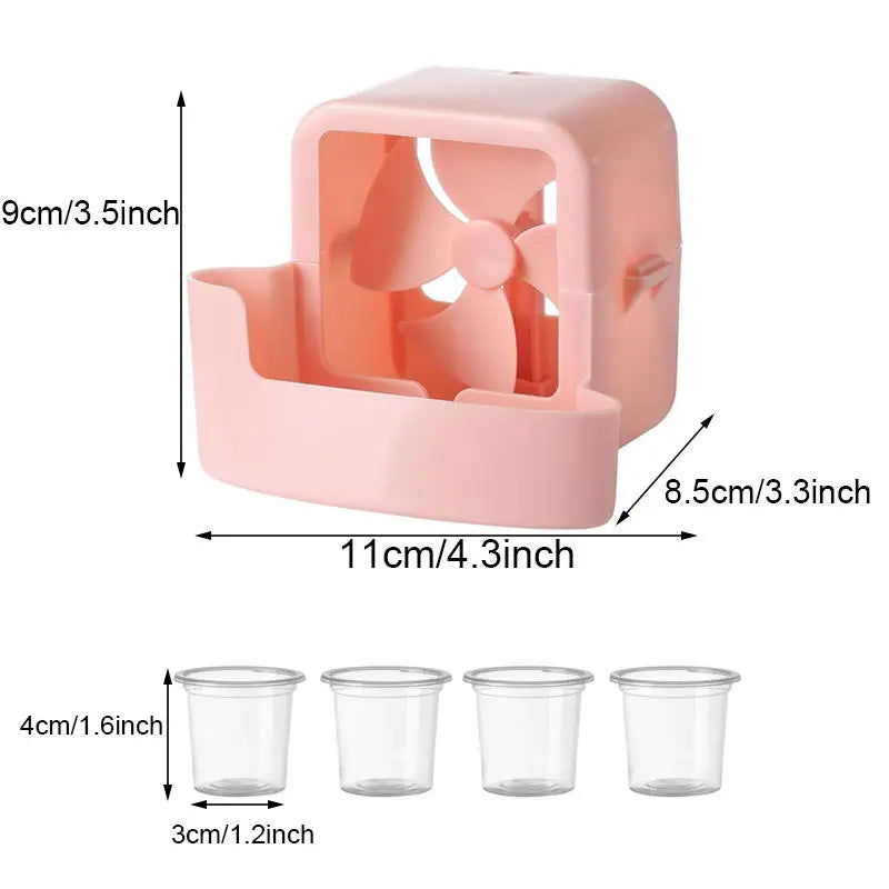 Electric Fan Cooling Storage Box Hanging Fan Cooling Tool With 4 Cup Household Cooling Box Fan Cooler Refrigeration Accessories
