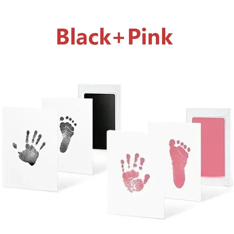 2 Set Baby Handprint Footprints Ink Pads Safe Non-toxic No-Touch Skin Inkless Inkpad Kits Pet Cat Dog Paw Prints Souvenirs Gifts