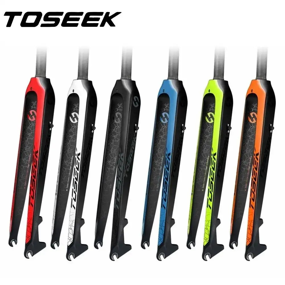 TOSEEK T800 Carbon Fiber Rigid Fork MTB Bike Forks Mountain Bicycle Front Fork 26er 27.5er 29er Steerer Tube 1-1/8" 28.6mm