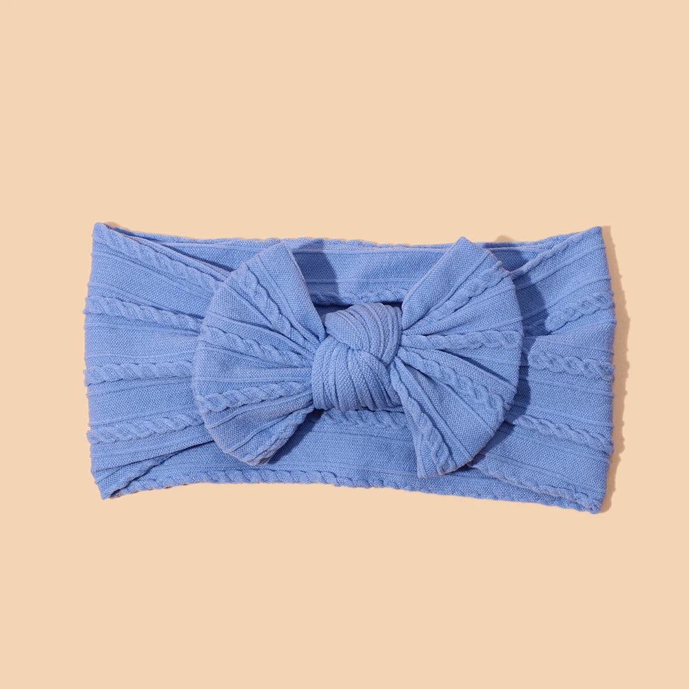 1Pcs Newborn Baby Headband For Girls Elastic Knit Children Turban Baby Bows Soft Nylon Kids Headwear Hair Accessories 32 Colors