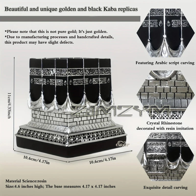 Kaaba Replica Model Islamic Muslim Turkish Ramadan Eid Islamic Gifts Home Decorations Imitation Metal Decoration