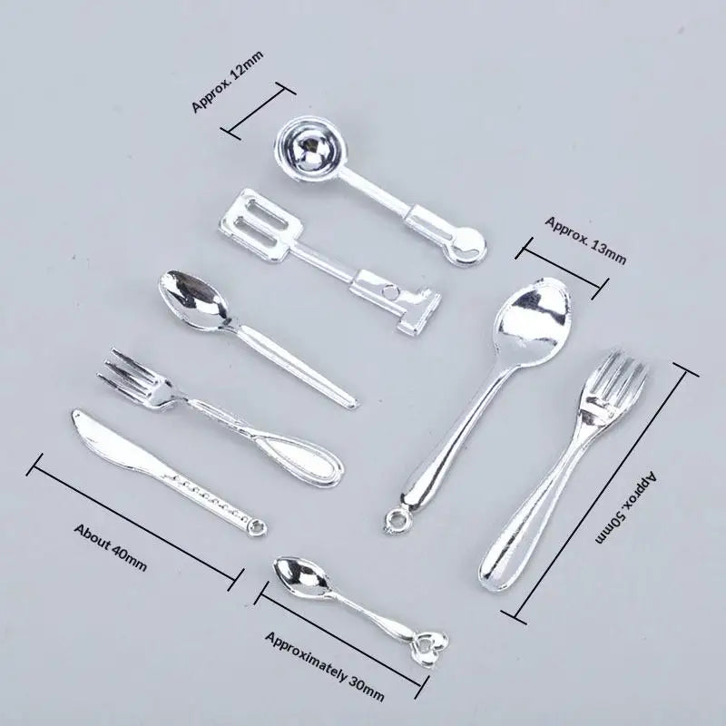 Dollhouse Mini Kitchen Utensils Tableware Set Dollhouse Simulation Cookware Toys Dollhouse Kitchen Scene Decor Pretend Play Toy