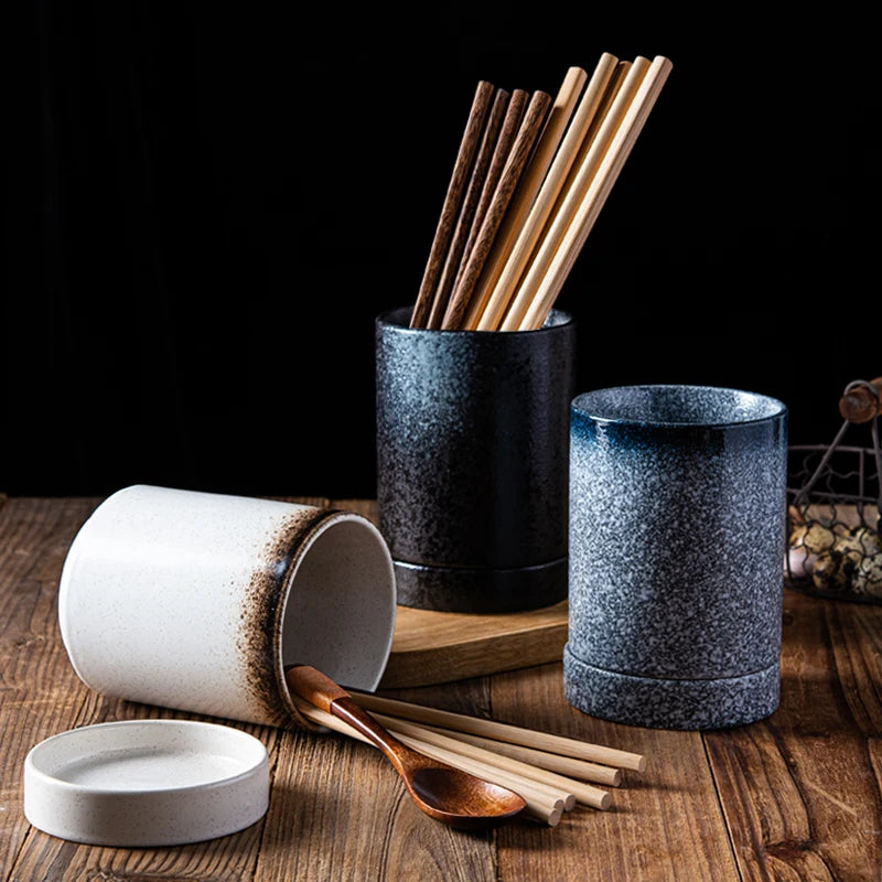Japanese Ceramic Kitchen Restaurant Household Drain Chopsticks Storage Rack Chopsticks Box Creative Tableware Kitchen Supplies