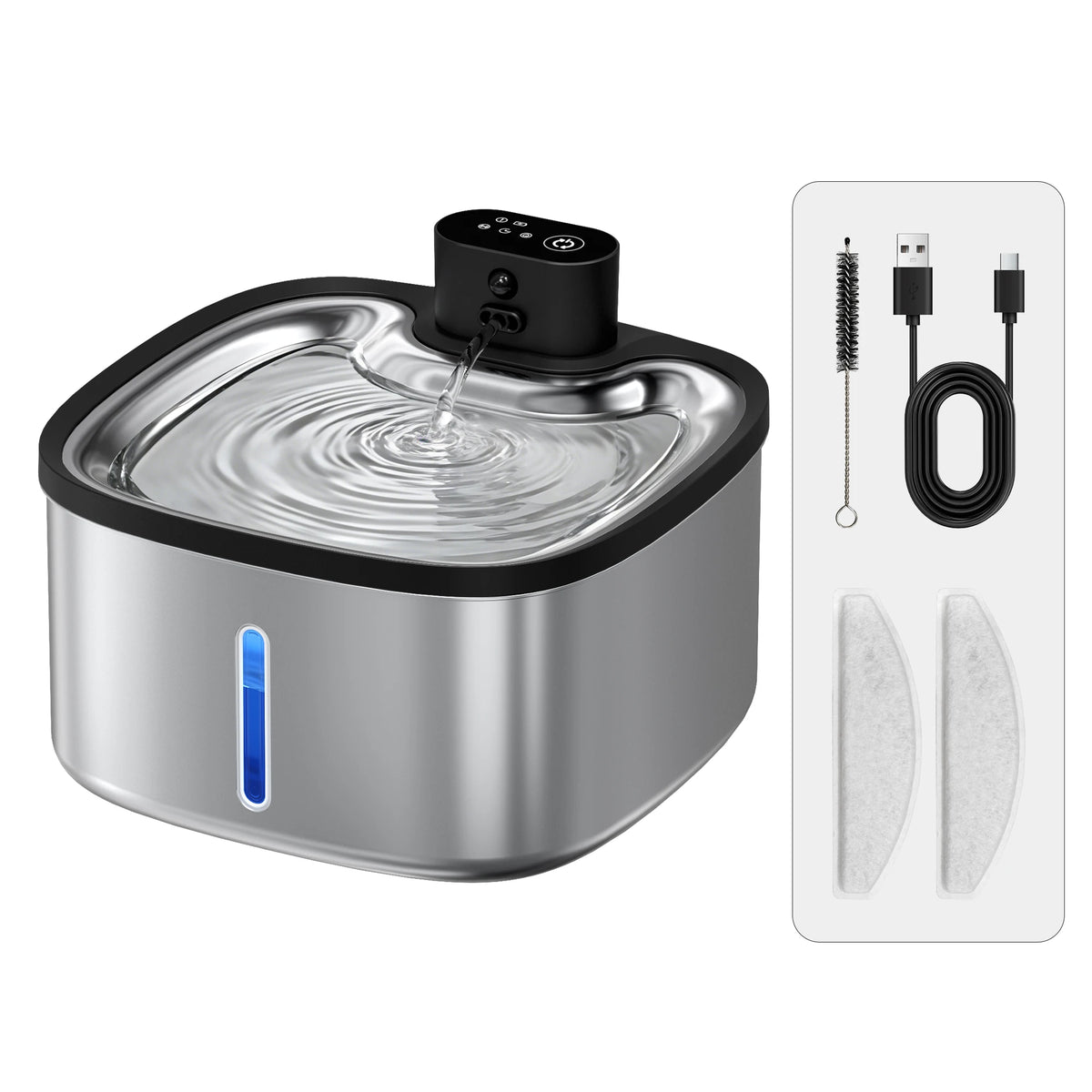 Smart Cat Water Fountain 3.5L Wireless Pet Water Purifier with Motion Sensor Automatic Filtering Large 4000mAh Battery Mute Pump