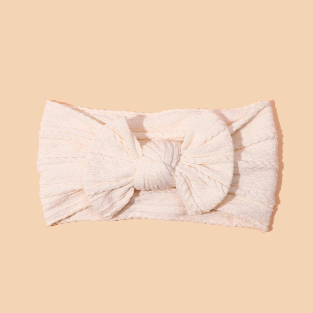 1Pcs Newborn Baby Headband For Girls Elastic Knit Children Turban Baby Bows Soft Nylon Kids Headwear Hair Accessories 32 Colors