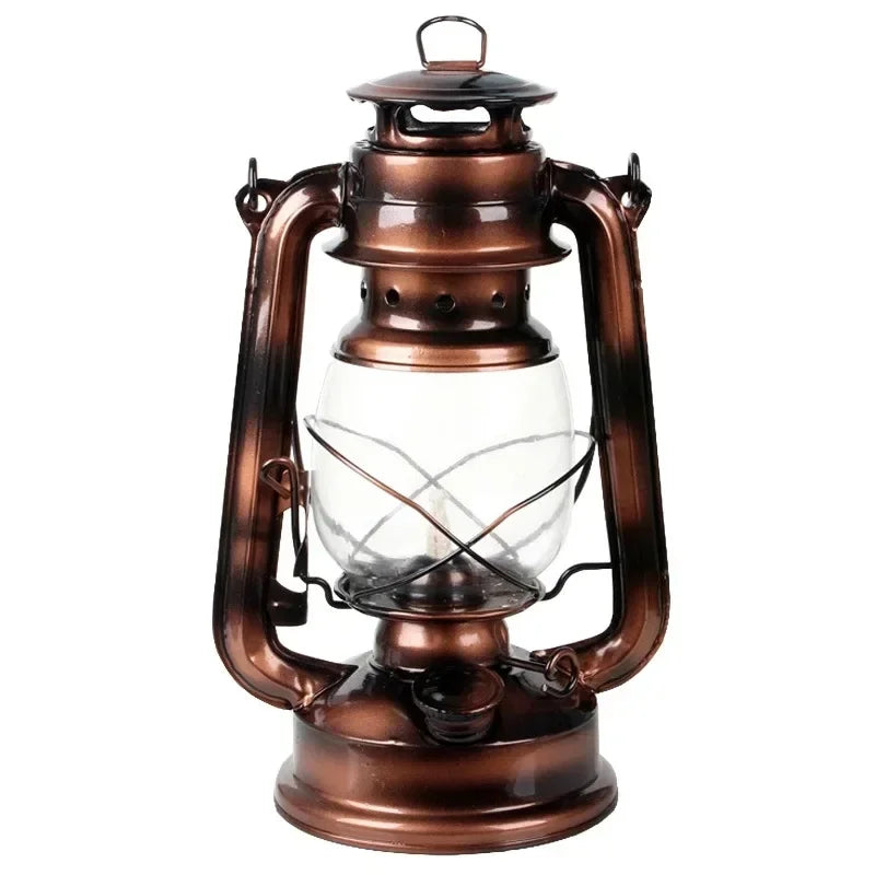19/25cm Retro Classic Wrought Iron Lamp Lanterns Wick Portable Lights Oil Lantern Camping Hiking Home Decor