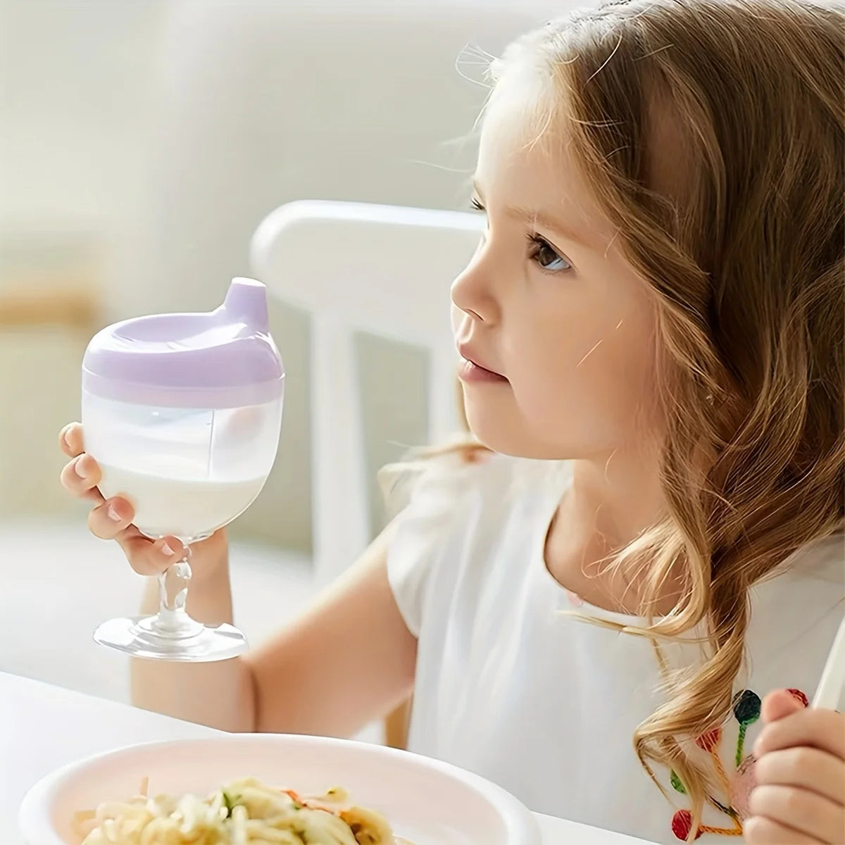 1pc Fun Party Cup for Kids,Cheerful Baby Wine Sippy Cup,Juice Milk Water Training Cup,Plastic Goblet Chalices for Birthday Party