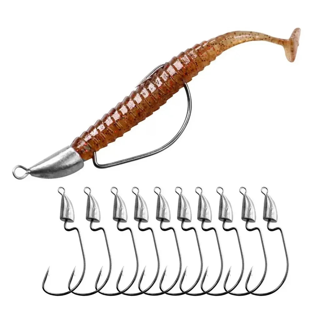 10PCS Metal Jig Head Worm Hook 3.5g 7g 10g 20g Weight Crank Fishhooks Gear Sinker Pesca for Lure Texas Rig Fishing Tackle Kit