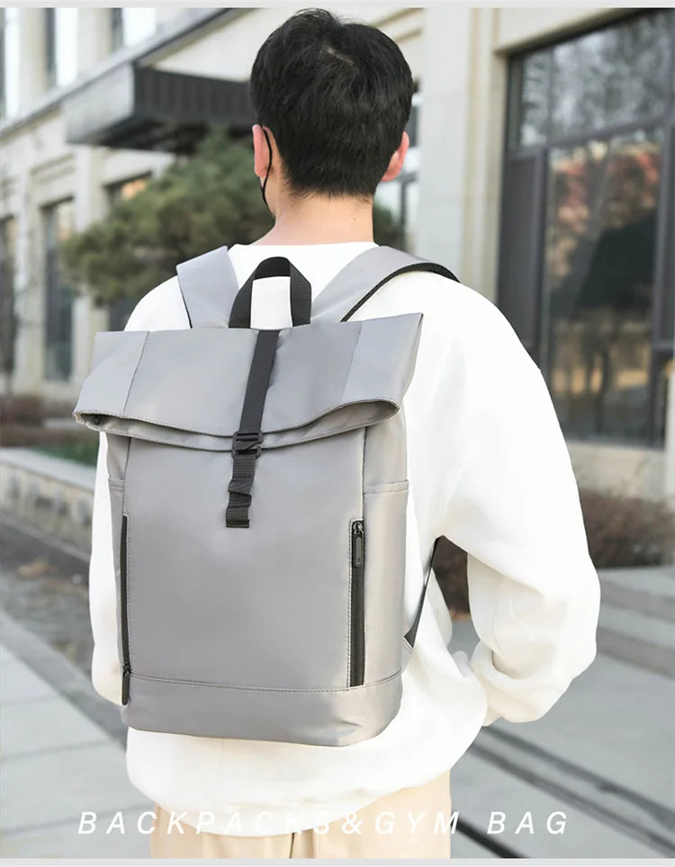 Europa und die Vereinigten Staaten: Neuer Roll-Top-Rucksack für Herren, Business- und Freizeitrucksack mit Rollverschluss.
